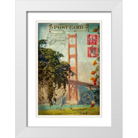 San Francisco, CA White Modern Wood Framed Art Print with Double Matting by Lloyd, Sandy
