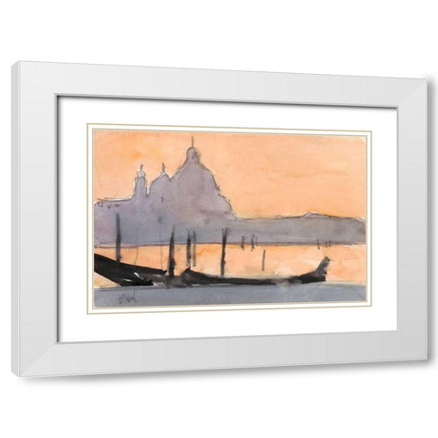 Venice Watercolors X White Modern Wood Framed Art Print with Double Matting by Dixon, Samuel