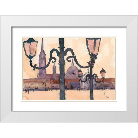 Venice Watercolors XII White Modern Wood Framed Art Print with Double Matting by Dixon, Samuel