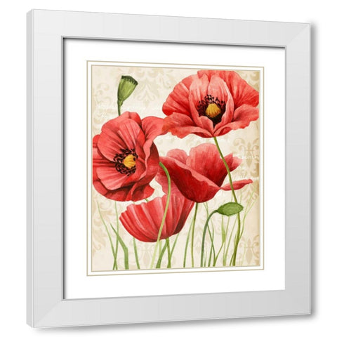 Poised Poppy I White Modern Wood Framed Art Print with Double Matting by Popp, Grace