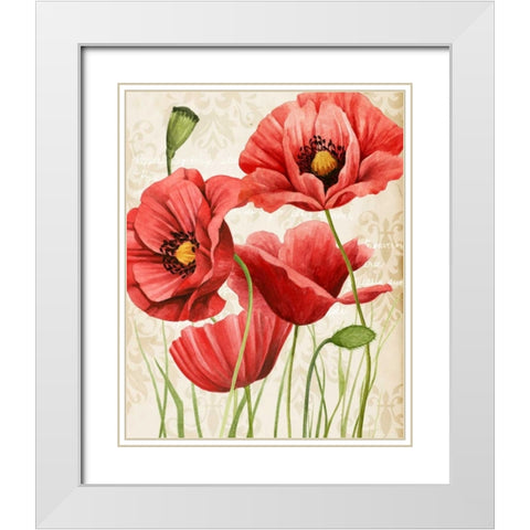 Poised Poppy I White Modern Wood Framed Art Print with Double Matting by Popp, Grace