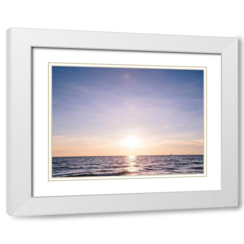 South Florida II White Modern Wood Framed Art Print with Double Matting by Mead, Adam