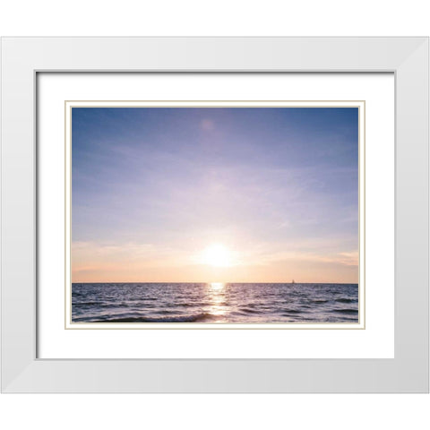 South Florida II White Modern Wood Framed Art Print with Double Matting by Mead, Adam