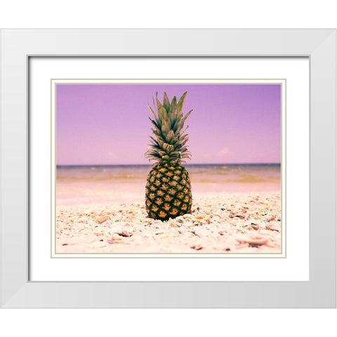 South Florida Pineapple I White Modern Wood Framed Art Print with Double Matting by Mead, Adam