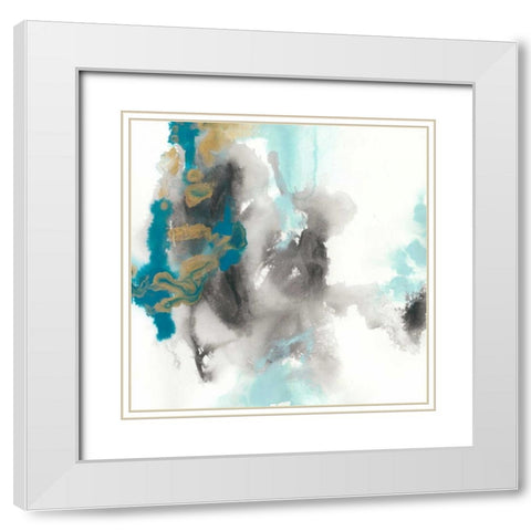 Cerulean Mirage II White Modern Wood Framed Art Print with Double Matting by Vess, June Erica