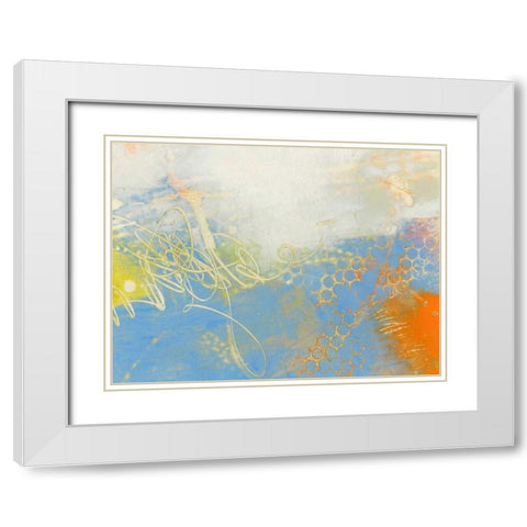 Blue Lux II White Modern Wood Framed Art Print with Double Matting by Jachimiec, Sue