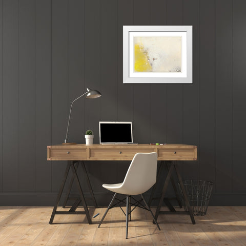 Yellow Lux I White Modern Wood Framed Art Print with Double Matting by Jachimiec, Sue