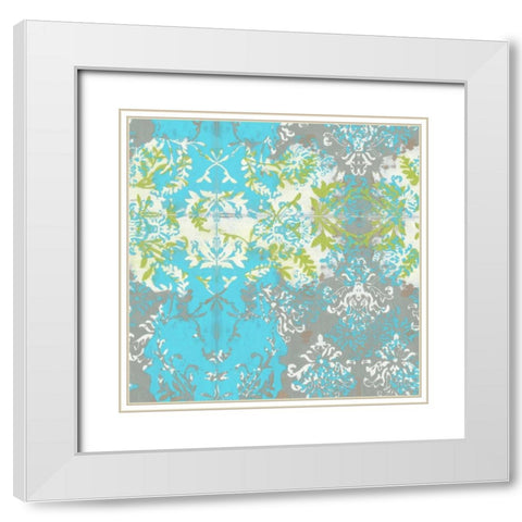 Decorative Overlay I White Modern Wood Framed Art Print with Double Matting by Goldberger, Jennifer