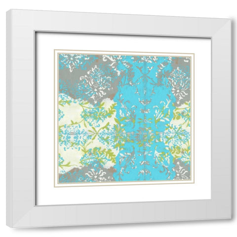 Decorative Overlay II White Modern Wood Framed Art Print with Double Matting by Goldberger, Jennifer