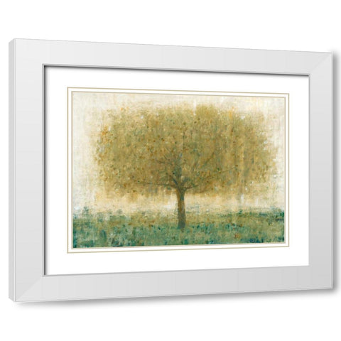 Summer Day Tree I White Modern Wood Framed Art Print with Double Matting by OToole, Tim