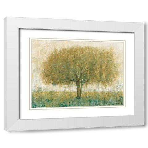 Summer Day Tree II White Modern Wood Framed Art Print with Double Matting by OToole, Tim