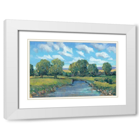 Lazy River Day II White Modern Wood Framed Art Print with Double Matting by OToole, Tim