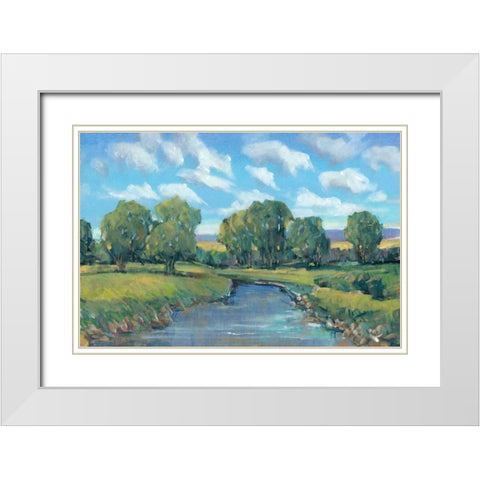 Lazy River Day II White Modern Wood Framed Art Print with Double Matting by OToole, Tim