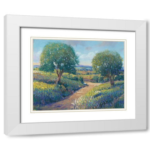 Country Sentrees I White Modern Wood Framed Art Print with Double Matting by OToole, Tim