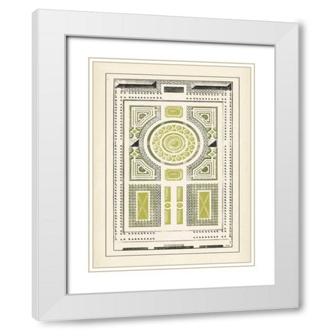 Green Garden Maze V White Modern Wood Framed Art Print with Double Matting by Blondel, J.F.
