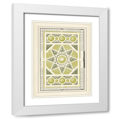 Green Garden Maze VI White Modern Wood Framed Art Print with Double Matting by Blondel, J.F.