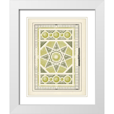 Green Garden Maze VI White Modern Wood Framed Art Print with Double Matting by Blondel, J.F.