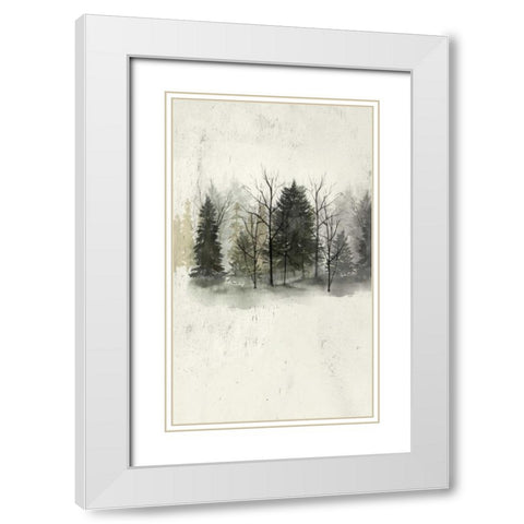 Textured Treeline I White Modern Wood Framed Art Print with Double Matting by Popp, Grace