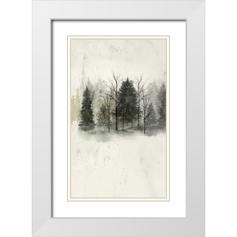Textured Treeline I White Modern Wood Framed Art Print with Double Matting by Popp, Grace