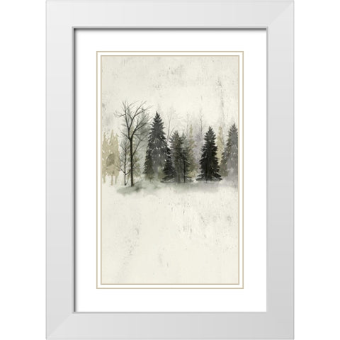 Textured Treeline II White Modern Wood Framed Art Print with Double Matting by Popp, Grace