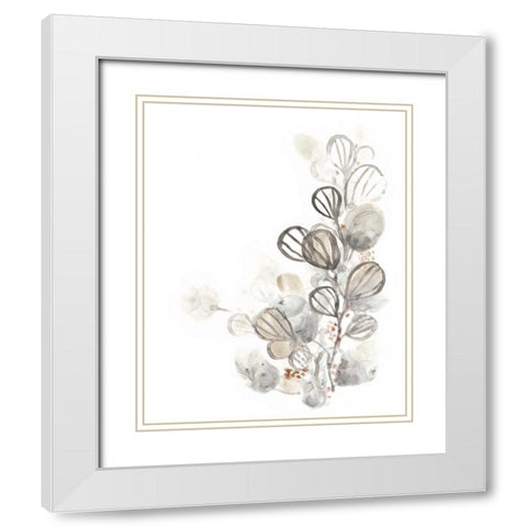 Neutral Botany I White Modern Wood Framed Art Print with Double Matting by Vess, June Erica