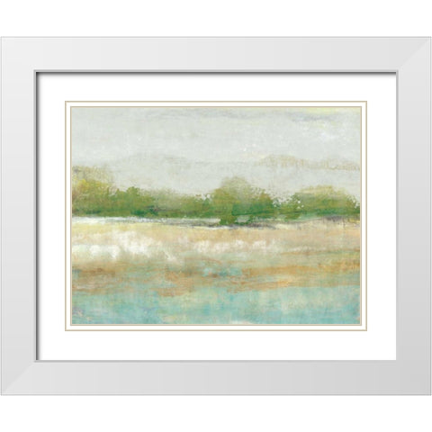 Spring Treeline I White Modern Wood Framed Art Print with Double Matting by OToole, Tim