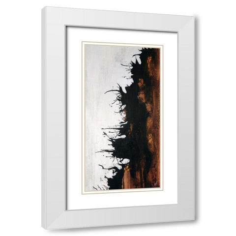 Give Or Take I White Modern Wood Framed Art Print with Double Matting by Douglass, Farrell