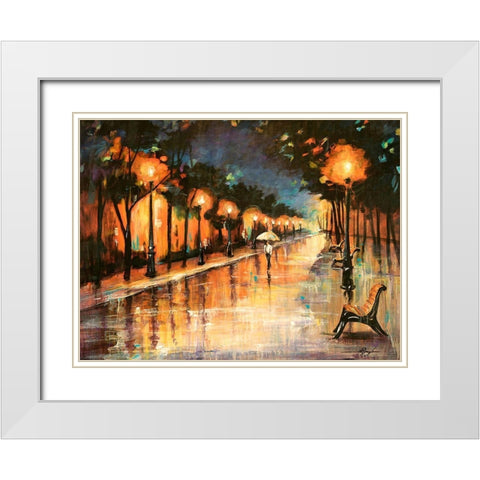 Halos In The Rain White Modern Wood Framed Art Print with Double Matting by Douglass, Farrell