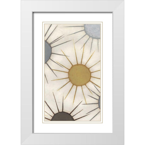 Starburst Triptych III White Modern Wood Framed Art Print with Double Matting by Vess, June Erica
