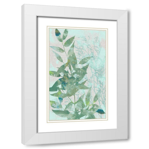 Watercolor Leaf Panel I White Modern Wood Framed Art Print with Double Matting by Goldberger, Jennifer