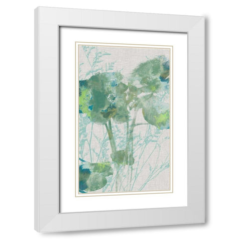 Watercolor Flower Panel II White Modern Wood Framed Art Print with Double Matting by Goldberger, Jennifer