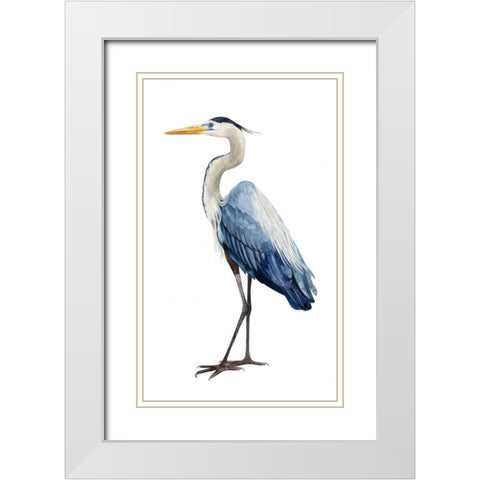 Seabird Heron I White Modern Wood Framed Art Print with Double Matting by Popp, Grace