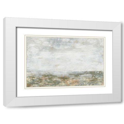 Neutral Horizon I White Modern Wood Framed Art Print with Double Matting by Goldberger, Jennifer
