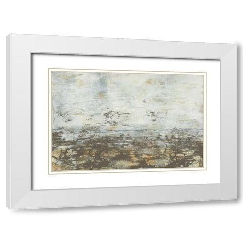 Neutral Horizon III White Modern Wood Framed Art Print with Double Matting by Goldberger, Jennifer