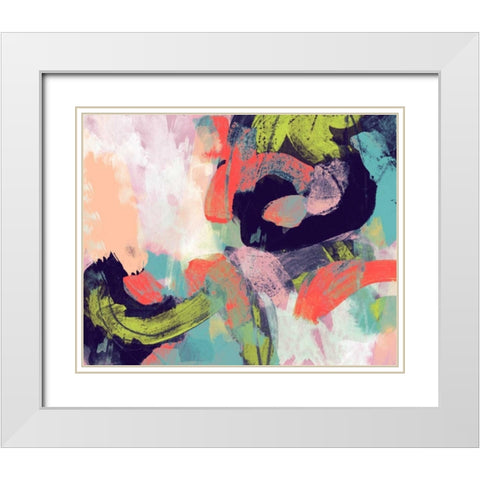 Vibrant Spring II White Modern Wood Framed Art Print with Double Matting by Studio W