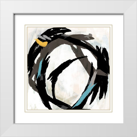 Radiant Round I White Modern Wood Framed Art Print with Double Matting by Studio W