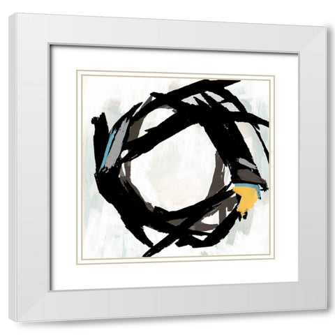 Radiant Round II White Modern Wood Framed Art Print with Double Matting by Studio W