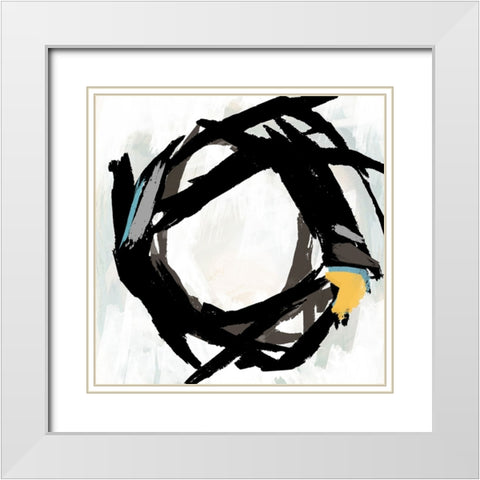 Radiant Round II White Modern Wood Framed Art Print with Double Matting by Studio W