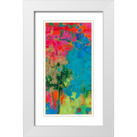 The Peacock White Modern Wood Framed Art Print with Double Matting by Bothne, Janet