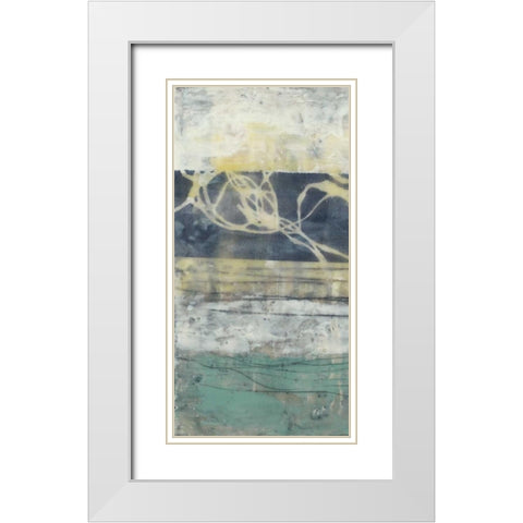 Lines and Waves I White Modern Wood Framed Art Print with Double Matting by Goldberger, Jennifer