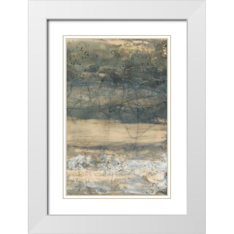 Earthen Lines II White Modern Wood Framed Art Print with Double Matting by Goldberger, Jennifer