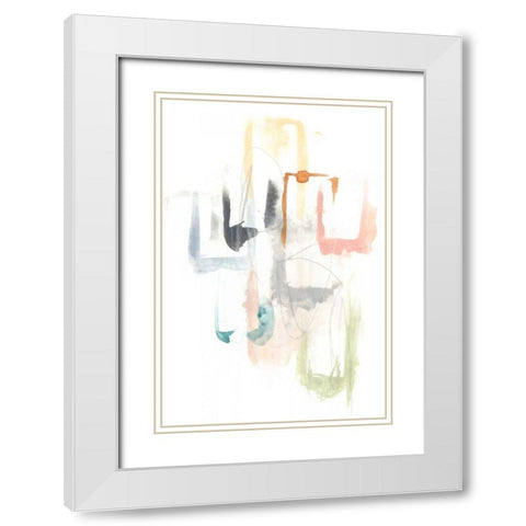 Pastel Windows I White Modern Wood Framed Art Print with Double Matting by Vess, June Erica