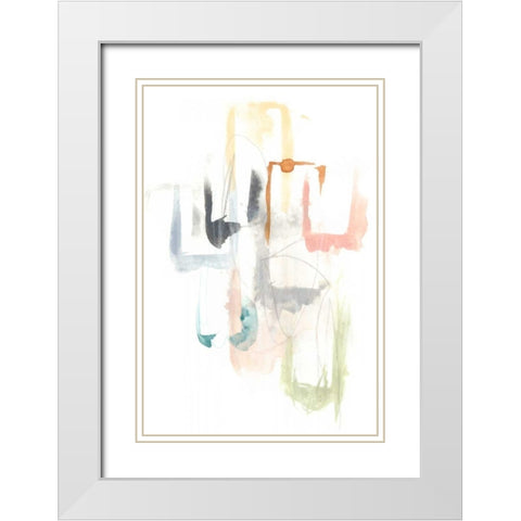 Pastel Windows I White Modern Wood Framed Art Print with Double Matting by Vess, June Erica