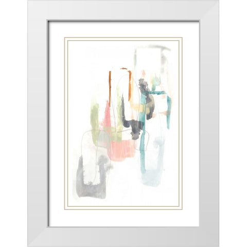 Pastel Windows II White Modern Wood Framed Art Print with Double Matting by Vess, June Erica