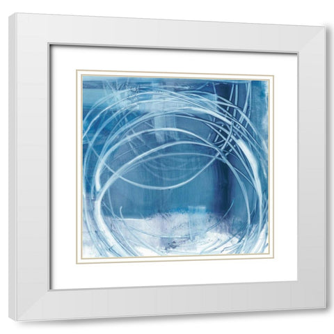 Indigo Expression I White Modern Wood Framed Art Print with Double Matting by Harper, Ethan