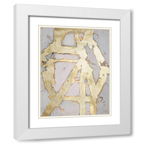 Ace of Spades in Gold I White Modern Wood Framed Art Print with Double Matting by Ashley, Erin