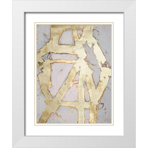 Ace of Spades in Gold I White Modern Wood Framed Art Print with Double Matting by Ashley, Erin