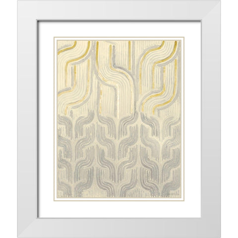 Chenille II White Modern Wood Framed Art Print with Double Matting by Lam, Vanna