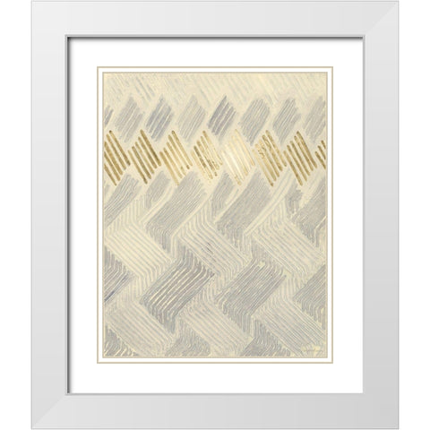 Chenille IV White Modern Wood Framed Art Print with Double Matting by Lam, Vanna