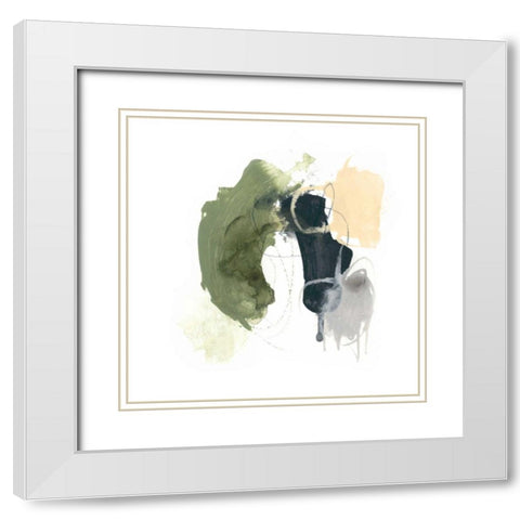 Lichen Gesture I White Modern Wood Framed Art Print with Double Matting by Vess, June Erica